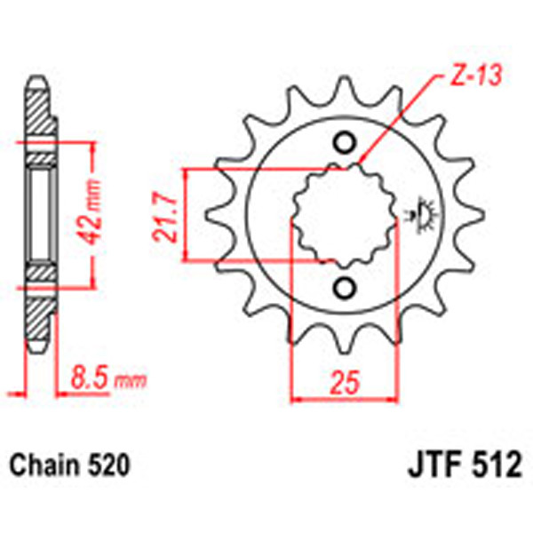 JT JT Gear Box Sprockets G/B 512-15T KAW (525)
